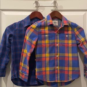 2 boys button down shirts mini Boden and gap